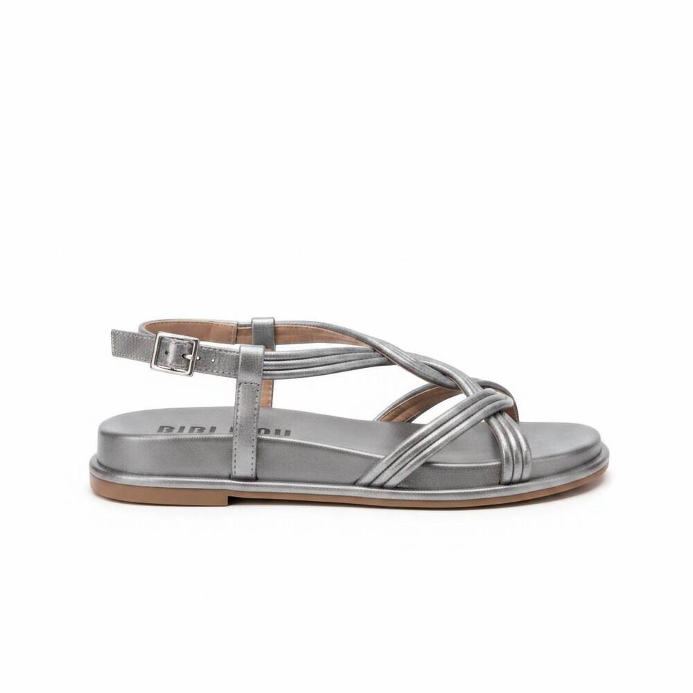 NEW BIBI LOU women's brescia open toe sandal in silver